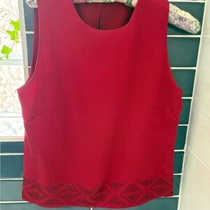 Ann Taylor Elegant Red Sleeveless Top